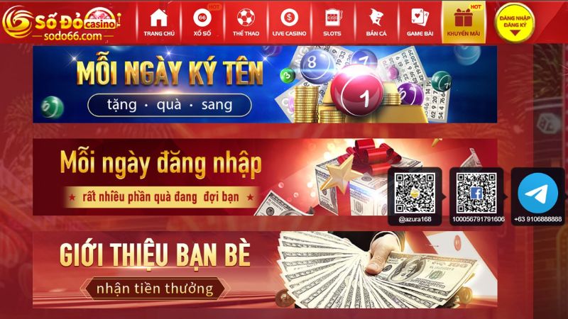 Vui mỗi ngày cùng hàng loạt quà tặng từ Sodo66